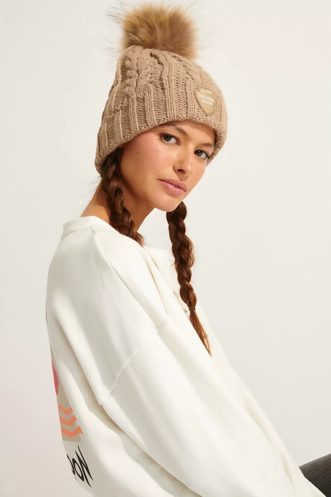 Bonnets & Chapeaux-Banana Moon Bonnet DOTTO LEMONWOOD Beige