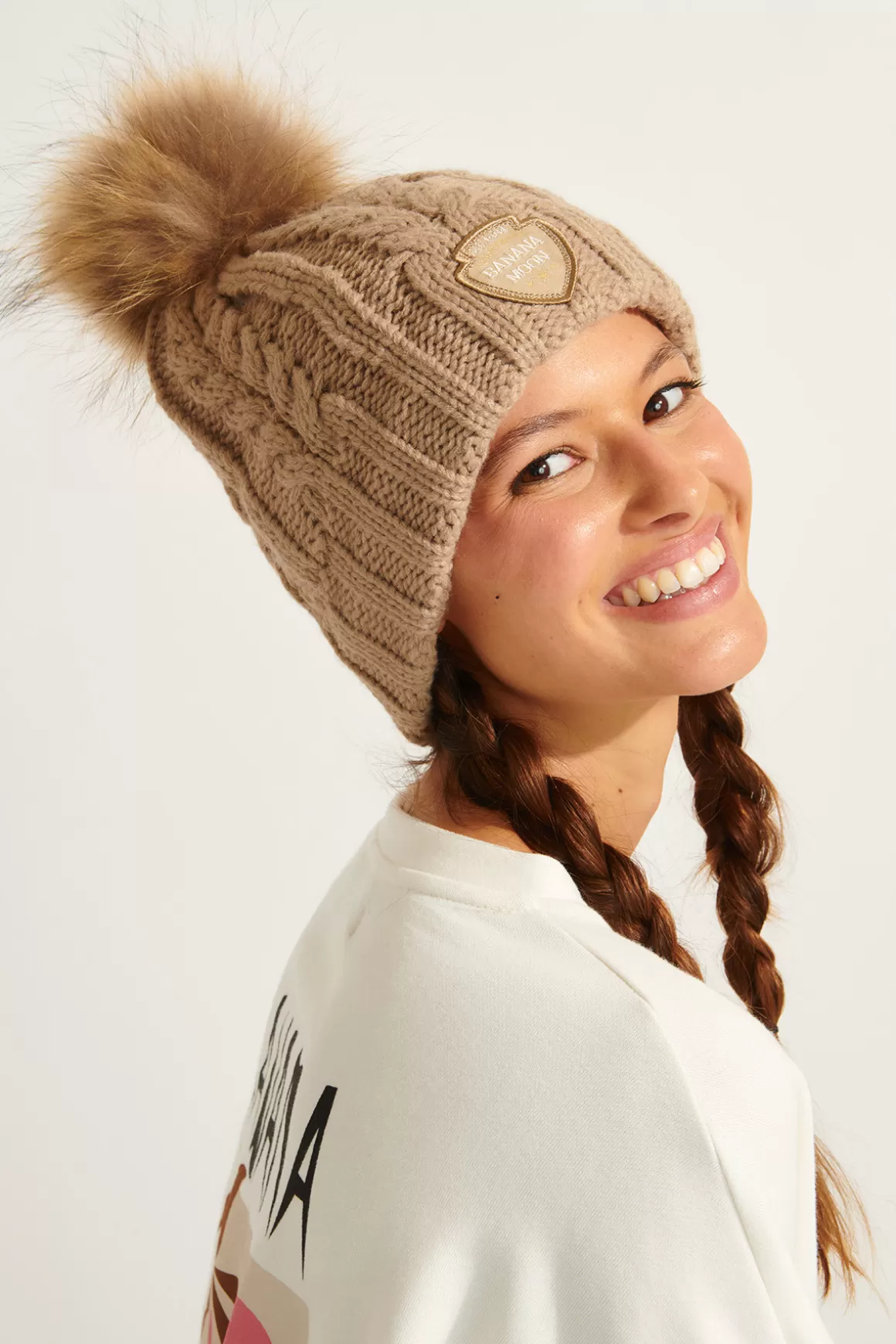 Bonnets & Chapeaux-Banana Moon Bonnet DOTTO LEMONWOOD Beige