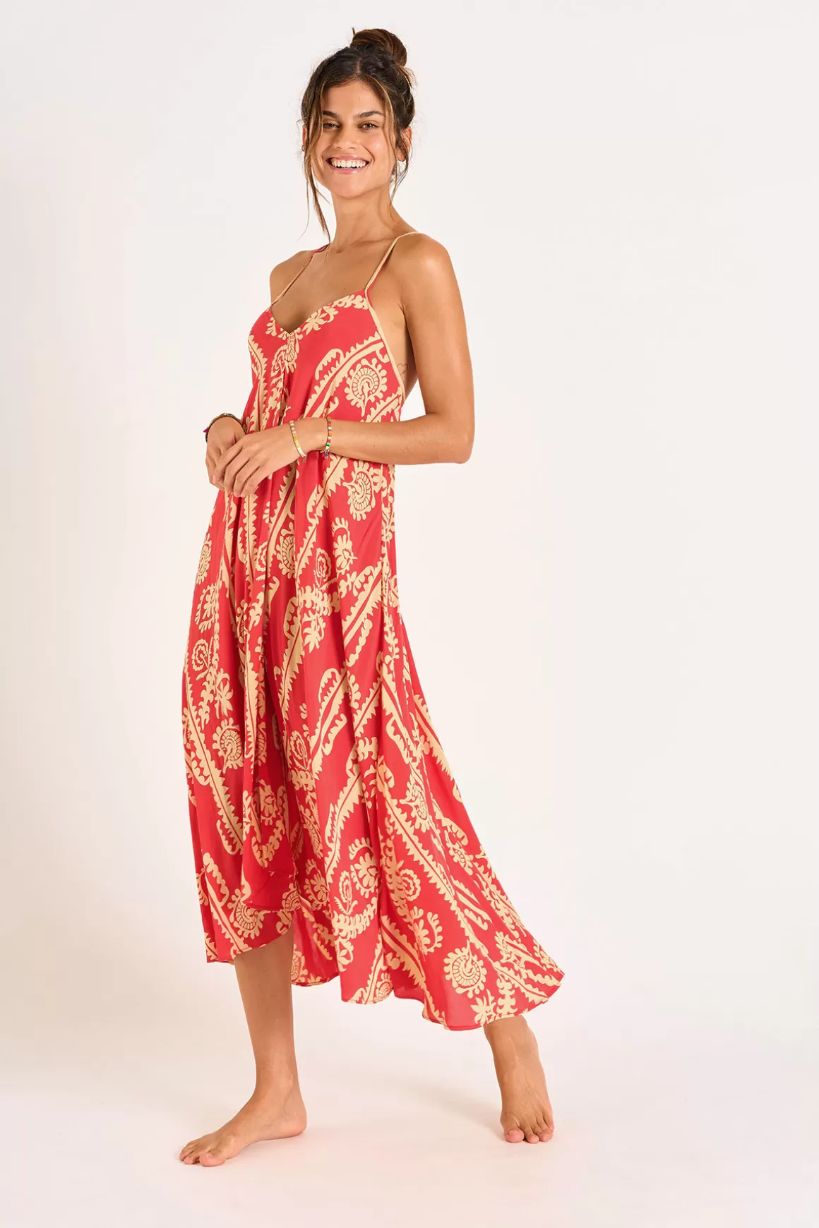 Robes De Plage-Banana Moon Robe OLIANA SARONG Rouge