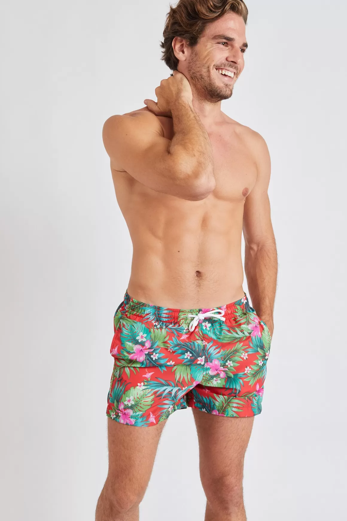 Collection Homme-Banana Moon Short de bain RUBEN MAHALOMEN Rouge